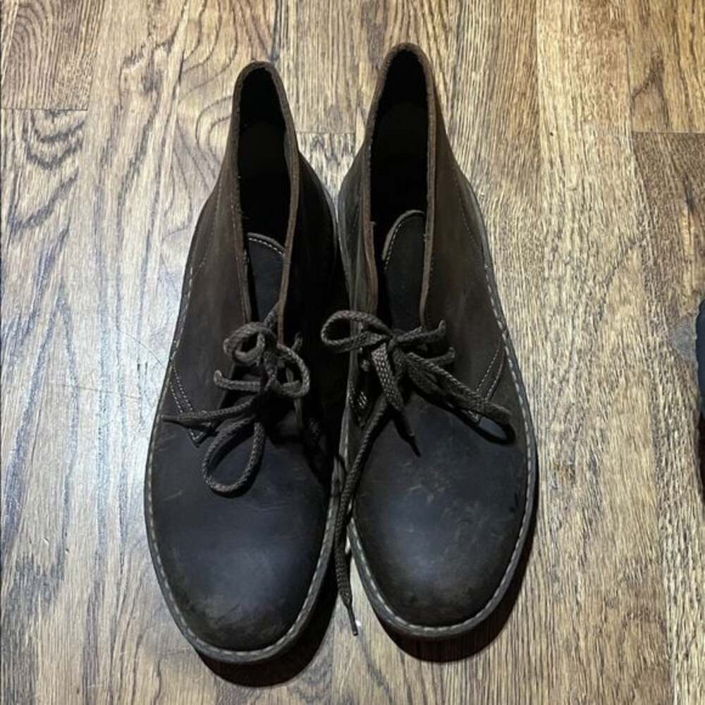 Clarks Shoes Mens Size 7.5 Desert Beeswax Brown Leather Chukka Boots